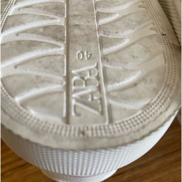 Zara - Basic Platform Sneakers in White Vegan Leather - size 40 / US 9, 9.5 - Picture 6 of 9